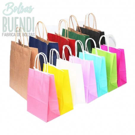 Bolsas de Papel Anónima Asa Rizada 52 16x49 Fabrica de Bolsas