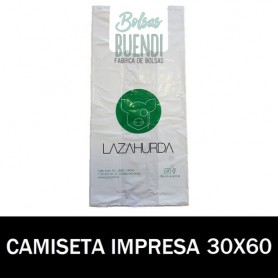 BOLSAS DE PLASTICO CAMISETA IMPRESAS 30X60 G.70