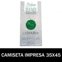 BOLSAS DE PLASTICO ASA CAMISETA IMPRESAS 35X45 G.200