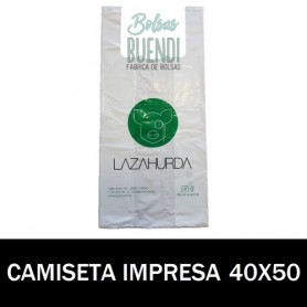 BOLSAS DE PLASTICO ASA CAMISETA IMPRESAS 40X50 G.200