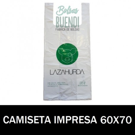 BOLSAS DE PLASTICO CAMISETA IMPRESAS 60X70 G.70