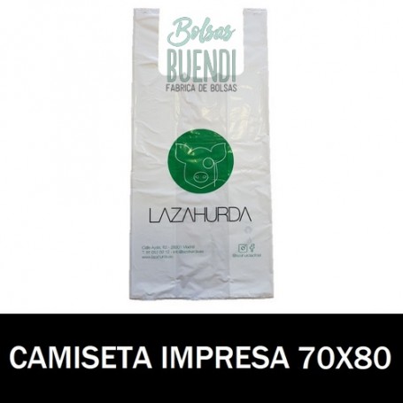 BOLSAS DE PLASTICO CAMISETA IMPRESAS 70X80 G.70