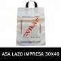 BOLSAS DE PLASTICO ASA DE LAZO IMPRESAS 30X40 G.200