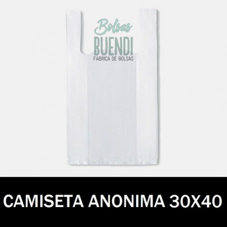 BOLSAS DE PLASTICO CAMISETA ANONIMAS 30X40 G.70