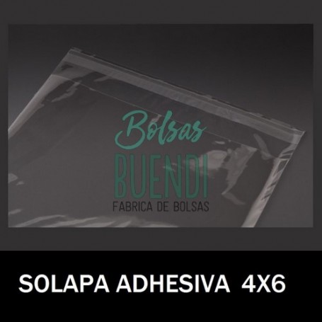 BOLSAS DE PLASTICO CON SOLAPA ADHESIVA 4X6