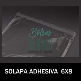 BOLSAS POLIPROPILENO CON SOLAPA ADHESIVA 6X8