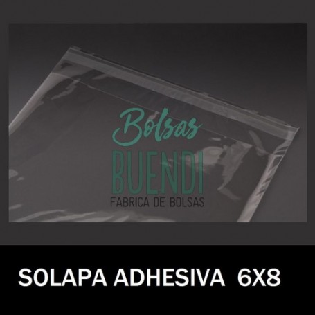 BOLSAS DE PLASTICO CON SOLAPA ADHESIVA 6X8