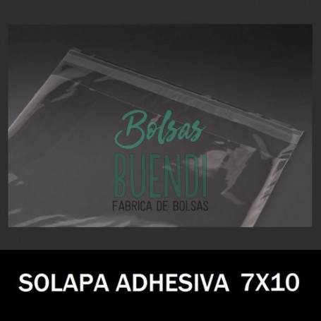 BOLSAS DE PLASTICO CON SOLAPA ADHESIVA 7X10
