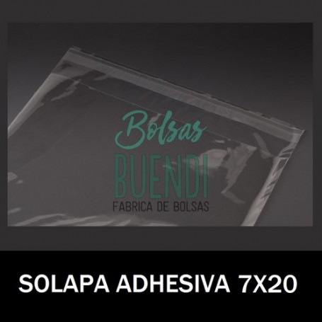 BOLSAS DE PLASTICO CON SOLAPA ADHESIVA 7X20