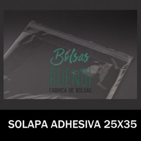 BOLSAS POLIPROPILENO CON SOLAPA ADHESIVA 25X35