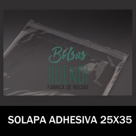 BOLSAS DE PLASTICO CON SOLAPA ADHESIVA 25X35
