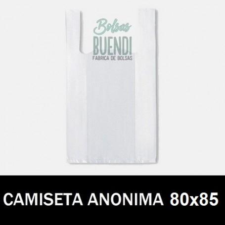 BOLSAS DE PLASTICO CAMISETA ANONIMAS 80X85 G.200 +70%